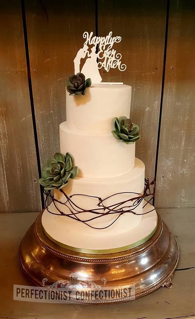 Shane and Melissa - Succulent Wedding Cake
