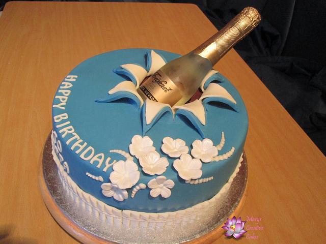 Champagne Birthday Cake - Cake by Mary Yogeswaran - CakesDecor