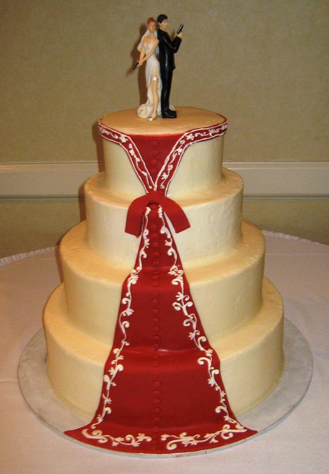 Wedding Dress wedding cake - Decorated Cake by Lauren - CakesDecor