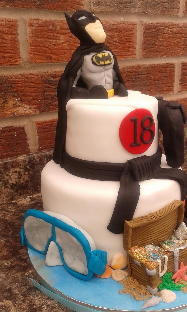 18th Birthday cake Batman, Karate, diving and PS4