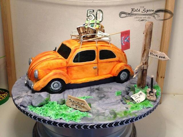 Volkswagen Beetle Car Theme Cake