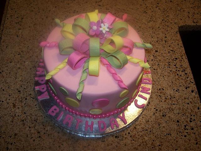 Birthday Bow Cake - Decorated Cake by Margaret - CakesDecor