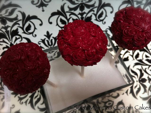 Valentine's Day Rosette Cake Pops