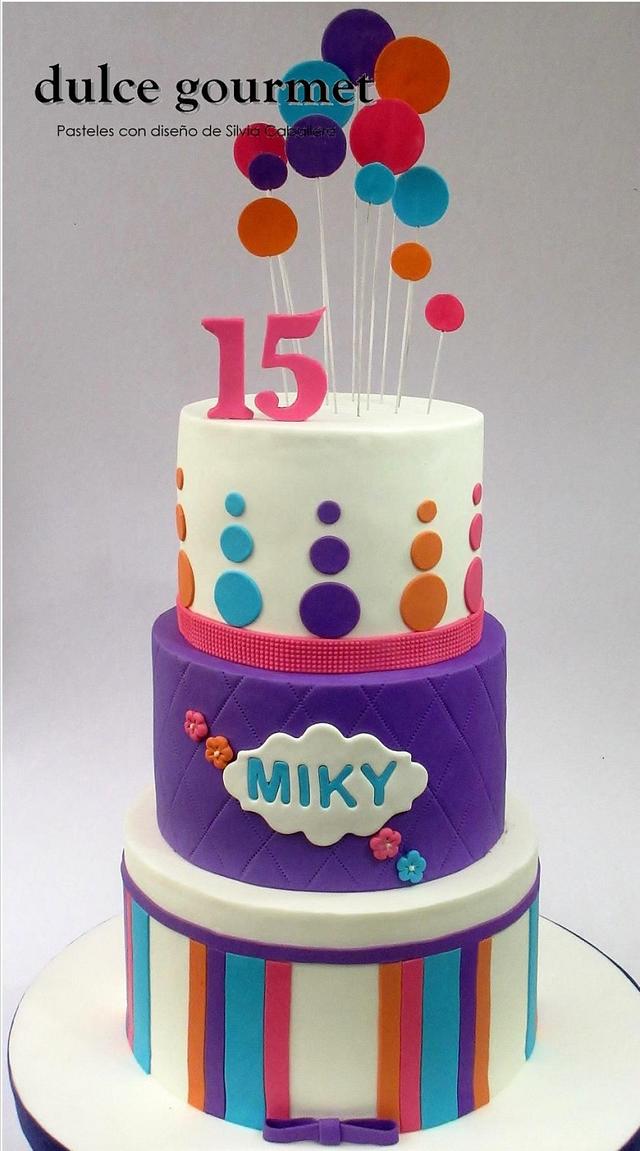 Colourful Funny 15th B-day Cake - Decorated Cake By - CakesDecor