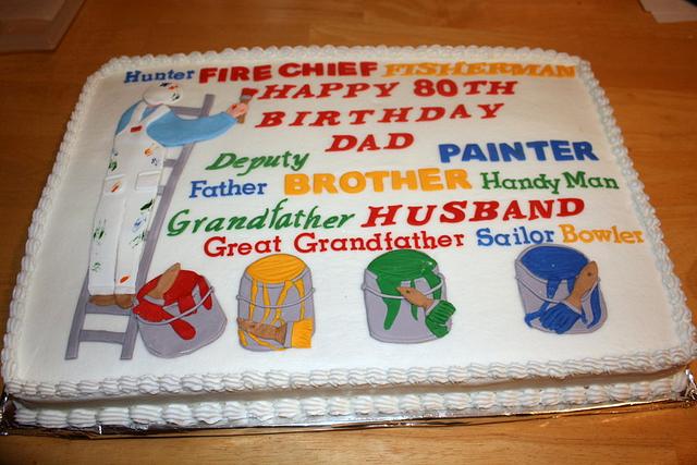 Pretty Eightieth Birthday Cake Topper - 80th Birthday Party Cake Decoration