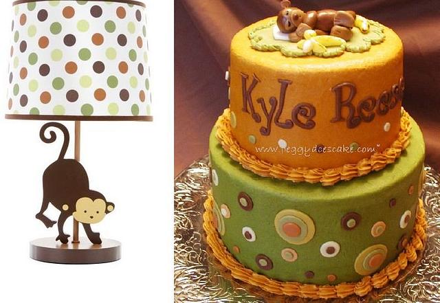 Mod Pod Monkey Baby Shower Cake