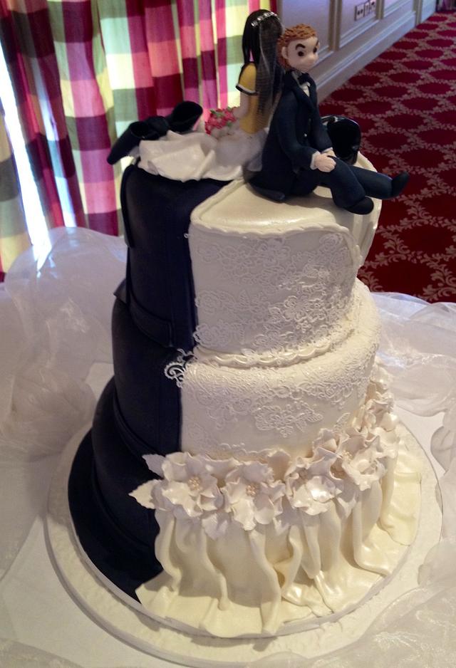 Wedding dress and tuxedo cake Cake by geeya CakesDecor