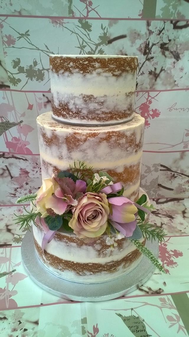 Pretty Naked Cake - cake by Sharon, Sadie May Cakes 