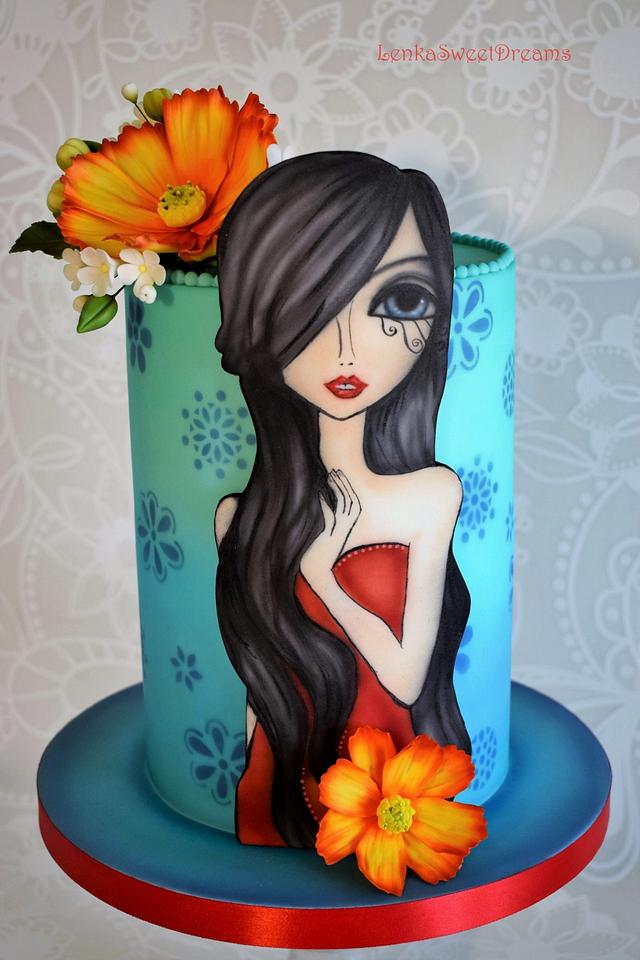 Airbrush painted cake. - Cake by LenkaSweetDreams - CakesDecor