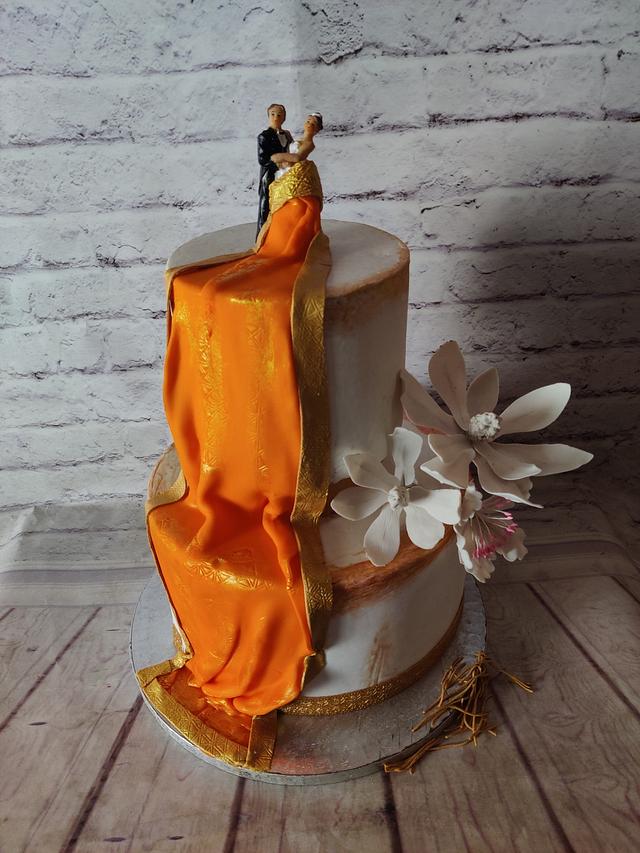 Saree Drape Engagement Cake - Cake by Dr RB.Sudha - CakesDecor