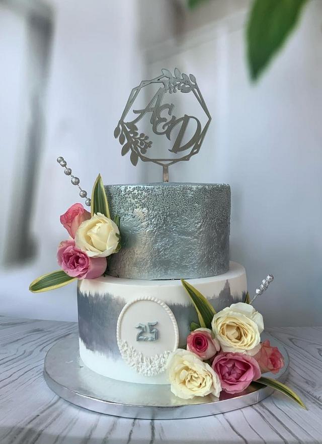 25th Anniversary Cake Cake By Razia Cakesdecor