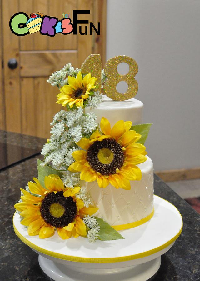 Sunflower Cake - Decorated Cake by Cakes For Fun - CakesDecor