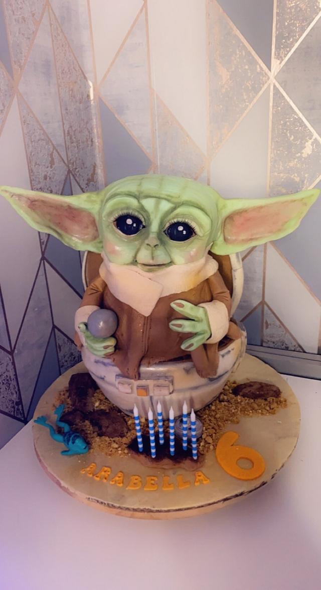 Baby Yoda Birthday Cake Cake By Ashlei Samuels Cakesdecor