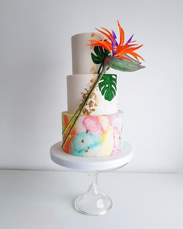 Tropical wedding cake Cake by The Snowdrop Cakery