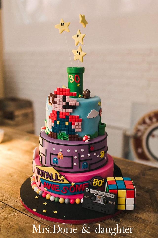 Super Mario Wedding cake 80s party  Michael jackson