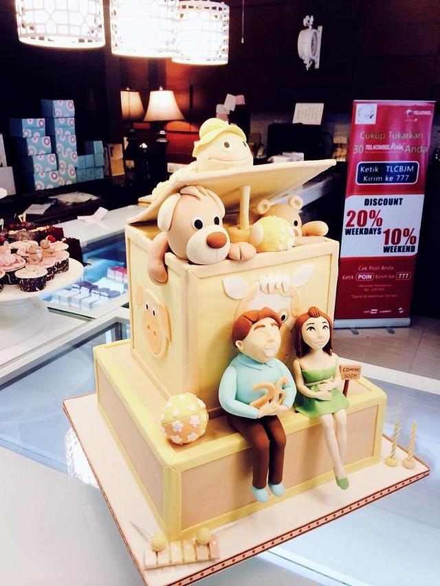 Pregnant Mom ) Decorated Cake by three lights cakes CakesDecor