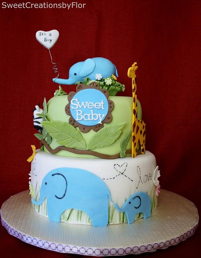 Safari Baby Shower - Decorated Cake by - CakesDecor