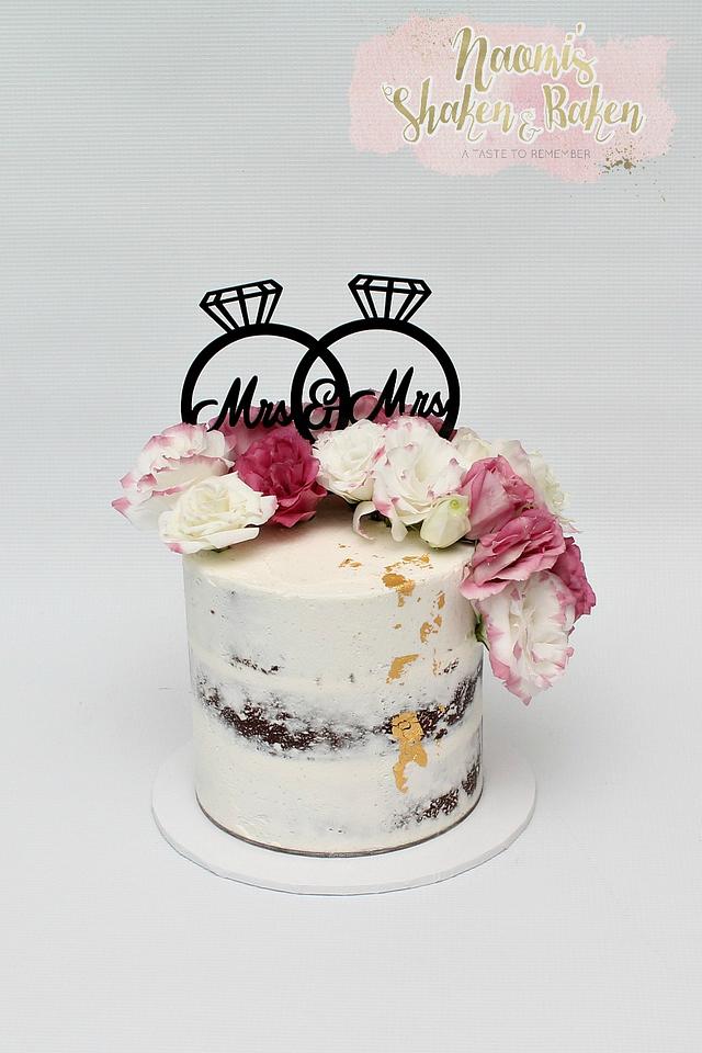 Semi Naked Wedding Cake - Decorated Cake by Naomi's - CakesDecor