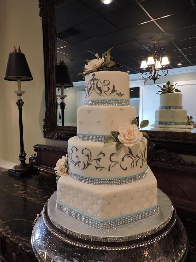 Turquioise Wedding Cake - Decorated Cake by Theresa - CakesDecor