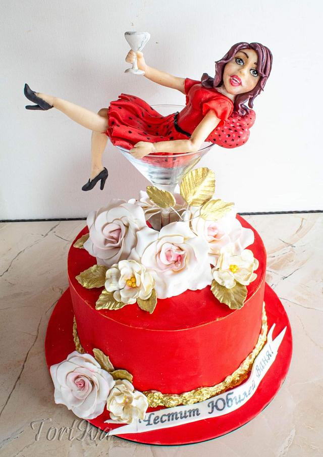 Girl in martini glass - Decorated Cake by TortIva - CakesDecor