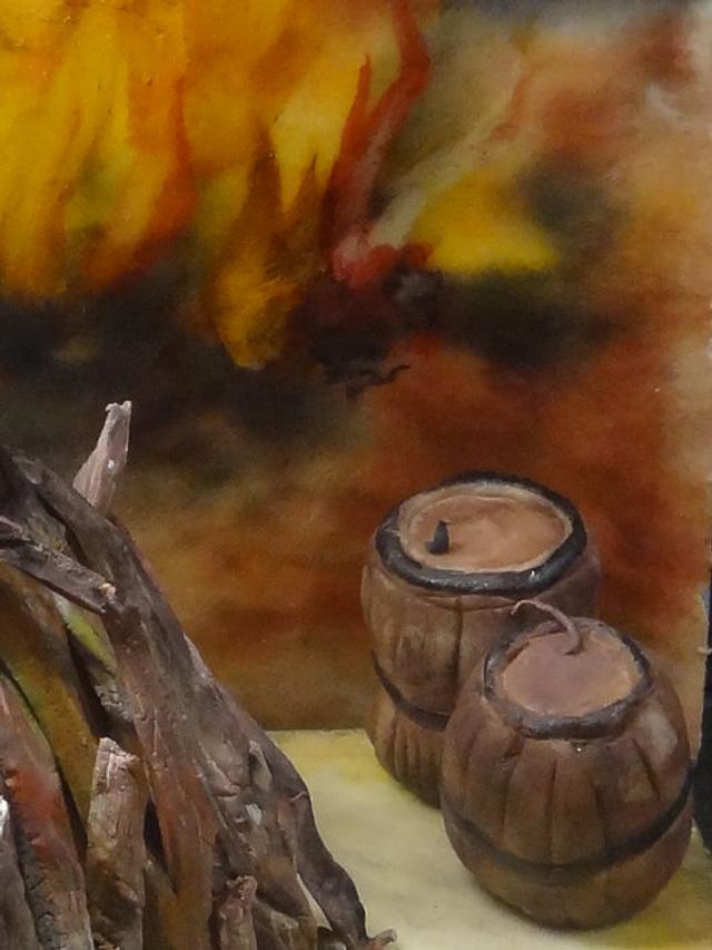 Guy Fawkes Bonfire and Gunpowder Cake Cake by Fifi's CakesDecor