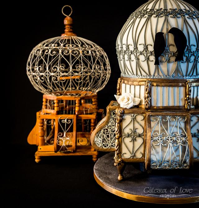 Bird Cage Engagement Cake