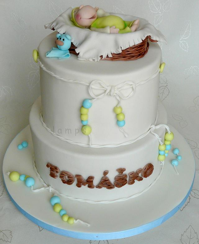 Christening cake - Decorated Cake by lamps - CakesDecor