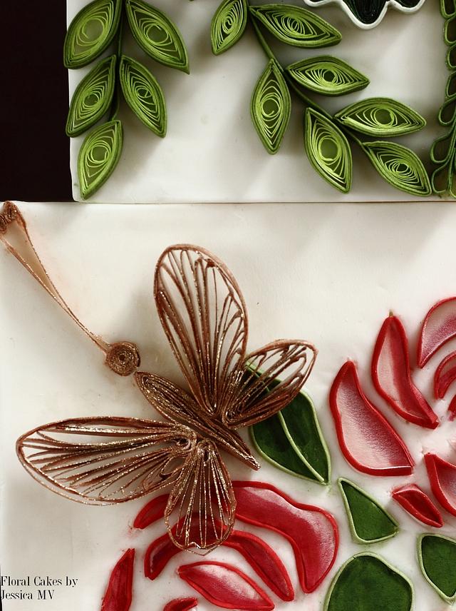 Quilling wedding cake Cake by Jessica MV CakesDecor
