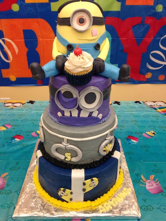 4 tier minion cake. - Decorated Cake by Cake Waco - CakesDecor