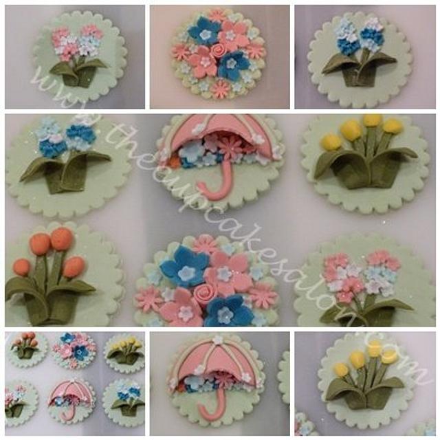 floreal cupcake toppers