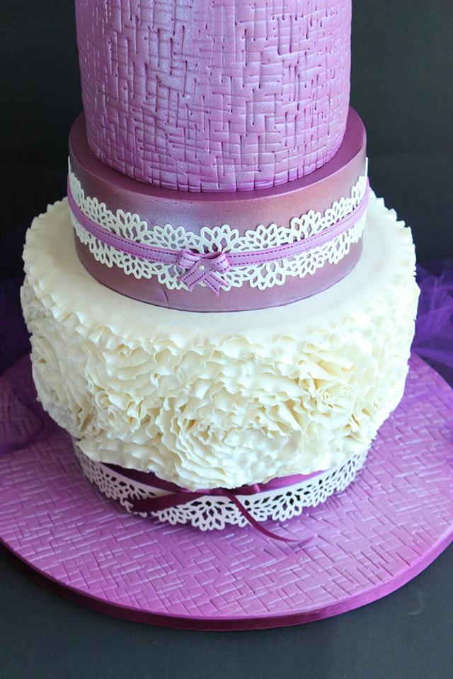 "Wrapped Amethyst" Wedding Cake Cake by Rumana Jaseel "Wrapped Amethyst" Wedding Cake Cake by Rumana Jaseel