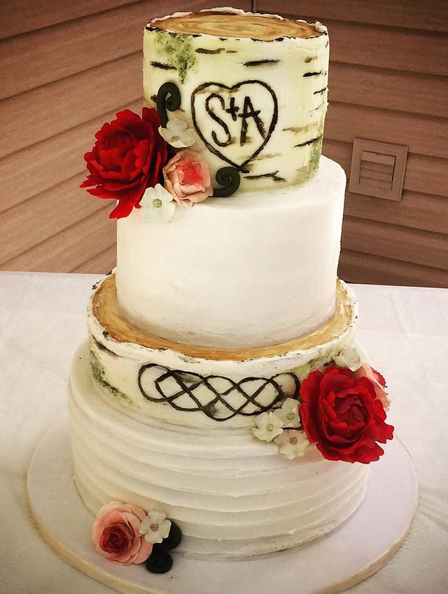 Celtic Birch Wedding Cake - Cake by Ambrosia Cakes - CakesDecor