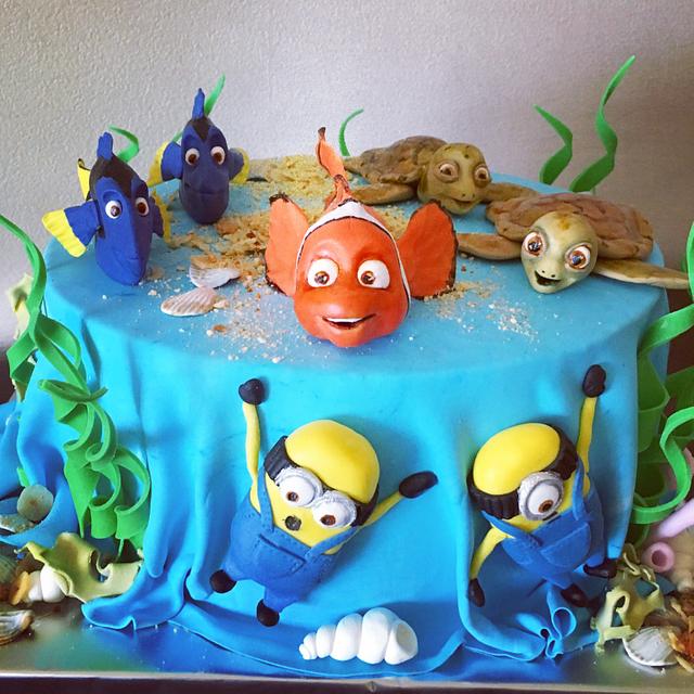 nemo and minyons cake Cake by Aygül DOĞAN CakesDecor