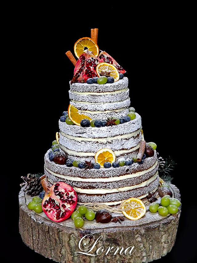 Winter Naked Cake.. Cake by Lorna CakesDecor