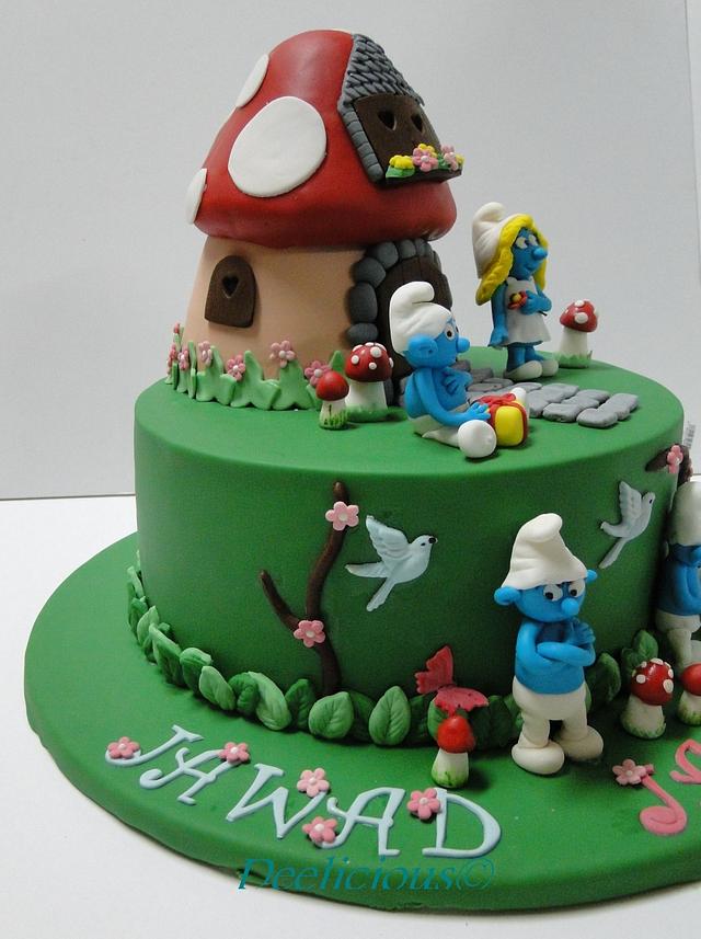 smurfs cake Cake by deelicious CakesDecor