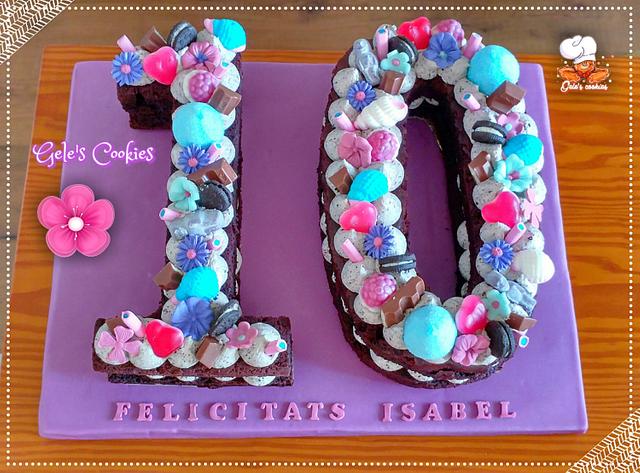 3d birthday cake with number 10 shapes candle on it 27292028 Stock Photo at  Vecteezy
