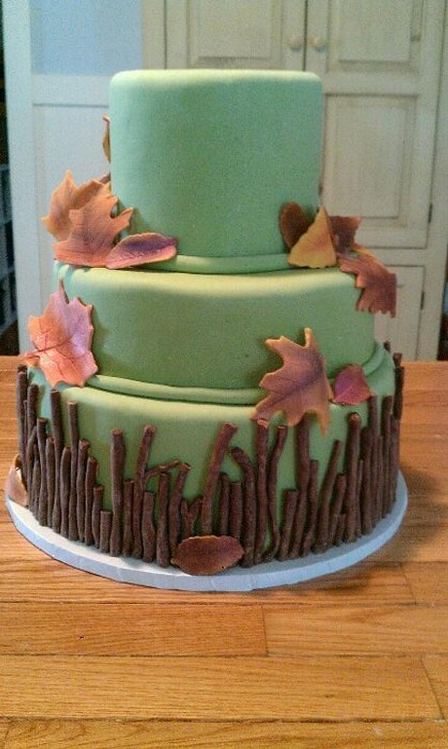 Twigs & Falling Leaves... Cake by Nicole CakesDecor