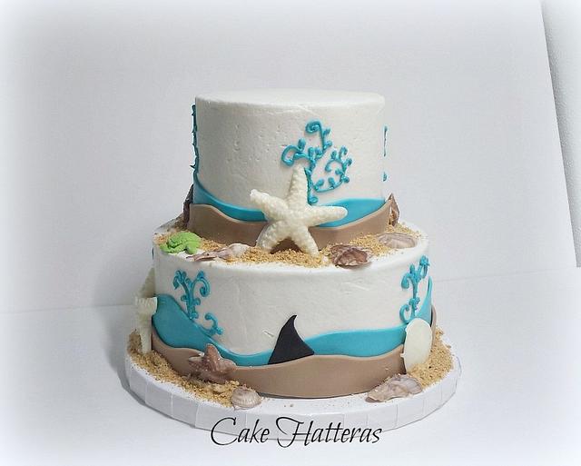 Teal and Tan - Cake by Donna Tokazowski- Cake Hatteras, - CakesDecor