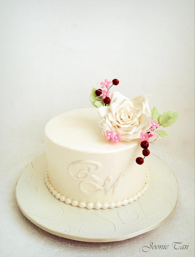 R&M's Wedding - Decorated Cake by Joonie Tan - CakesDecor