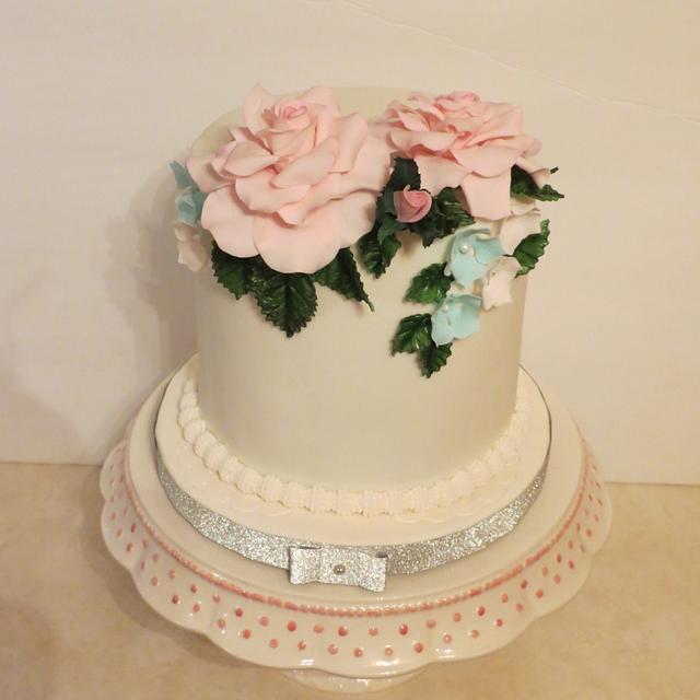 Aqua And Pink Wedding - Cake By Nancy T W. - Cakesdecor