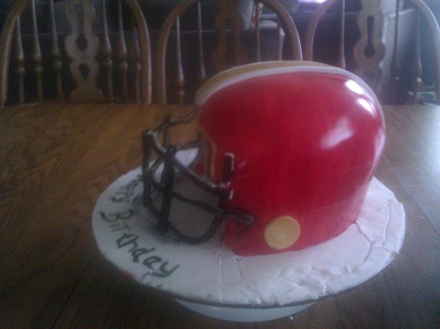 Football helmet cake