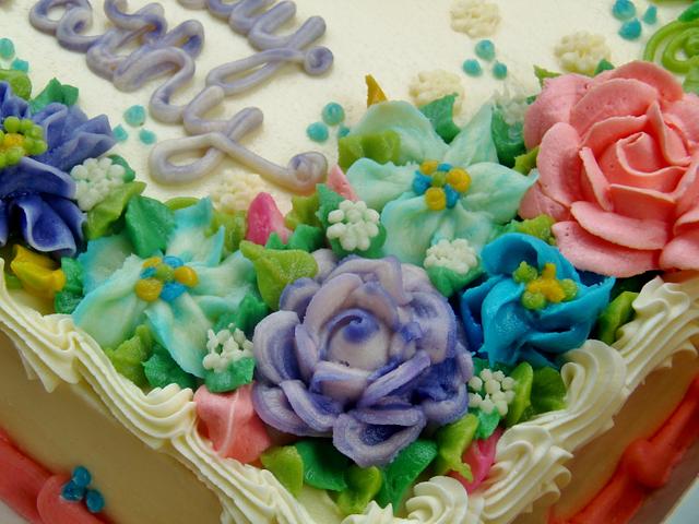 Buttercream floral sheet cake