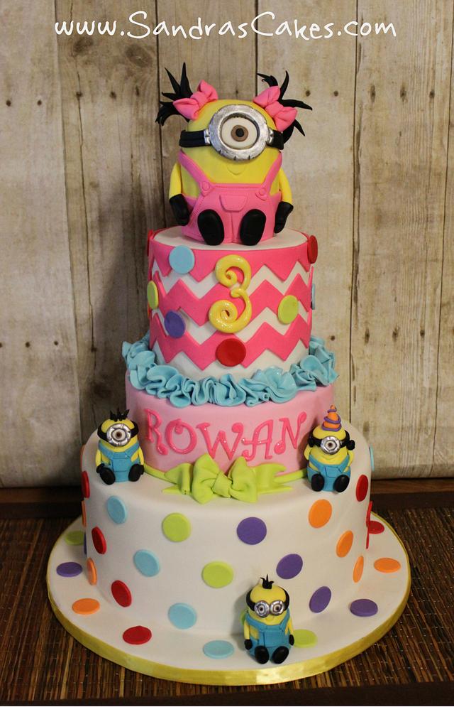 Minion Girly Cake - cake by Sandrascakes - CakesDecor