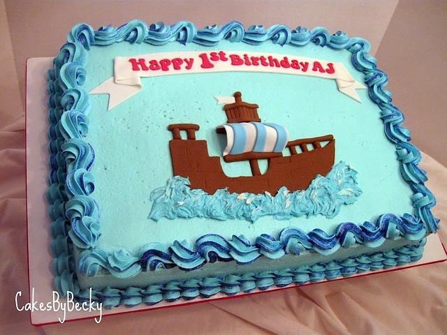 Pirate Ship Cake Cake by Becky Pendergraft CakesDecor