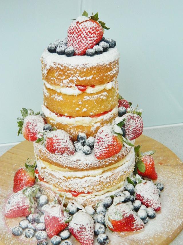 Naked Wedding Cake - cake by Claire Lawrence - CakesDecor
