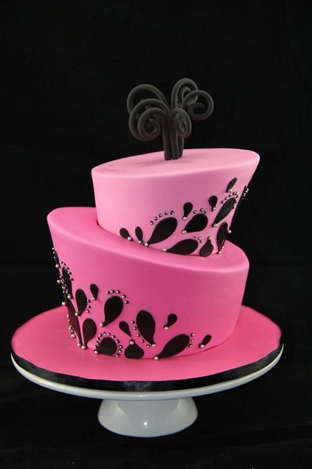 Hot Pink Topsy Turvy Decorated Cake By Jo Kavanagh Cakesdecor 3727