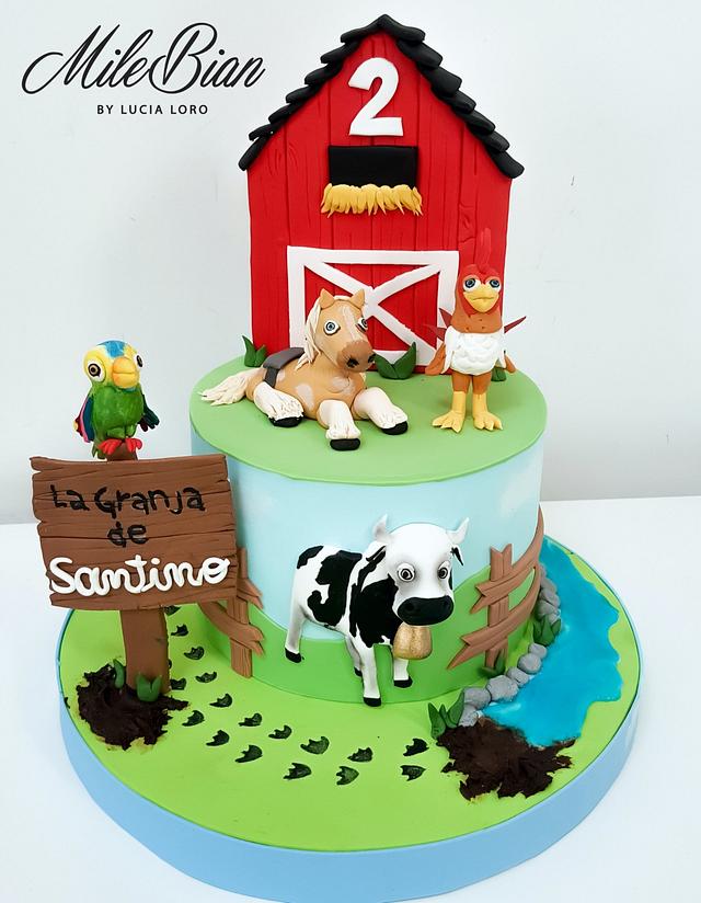 Barnyard animals cake /La granja de Zenon - Decorated - CakesDecor