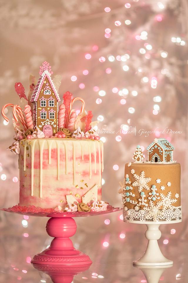 Pink Gingerbread Drip Cake