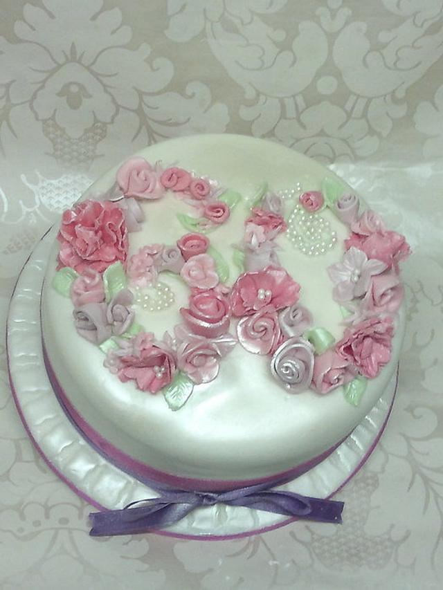 Pretty 60th birthday cake - Decorated Cake by homemade - CakesDecor