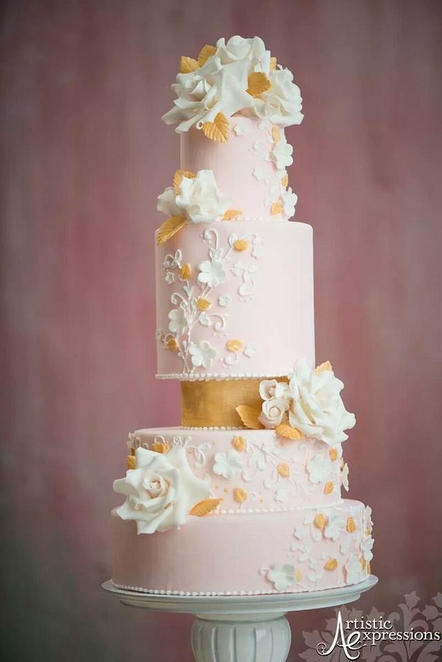 Blush Pink Wedding Cake Decorated Cake By Pamela Jane Cakesdecor 2574